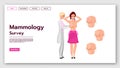 Mammology survey landing page vector template Royalty Free Stock Photo