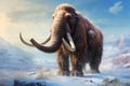 Mammoth animal illustration. Generate Ai