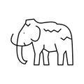 mammoth animal line icon vector illustration