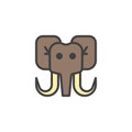 Mammoth head filled outline icon