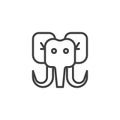 Mammoth head outline icon