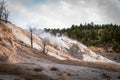 Mammoth Hot Spring in Yellowstone National Park in the United States