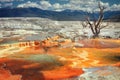 Mammoth Hot Springs, P.N. Yellowstone Royalty Free Stock Photo