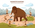 Mammoth Hunting Background Royalty Free Stock Photo