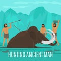 Mammoth hunting concept