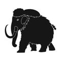 Mammoth icon in black style isolated on white background. Dinosaurs and prehistoric symbol.