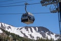 Gondola chair lifts operate at Main Lodge at Mammoth Mountain Ski Area in the Eastern