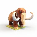 Mammoth Lego Block: Earthy Colors, Realistic 3d Rendering, Detailed Isometric Design Royalty Free Stock Photo