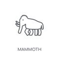 Mammoth linear icon. Modern outline Mammoth logo concept on whit