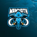 Mammoth mascot logo design vector with modern illustration concept style for badge, emblem and tshirt printing. mammoth head