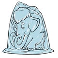 Mammoth permafrost ice Age cartoon illustration Royalty Free Stock Photo