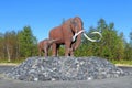 Mammoth sculptures in the Siberian city of Nadym in Russia