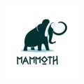 Mammoth silhouette flat illustration graphic designs prehistoric animal