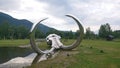 Large metal mammoth skull