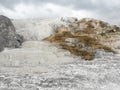 Mammoth Springs Yellowstone National Park travertine rock formations Royalty Free Stock Photo