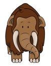 Mammoth With Straight Hair Cartoon Color Illustration