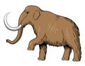 Mammoth. Stylized colored vector image