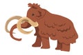 Mammoth with tusks, extinct animals from past