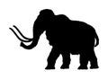 Mammoth vector silhouette illustration isolated on white background. Royalty Free Stock Photo