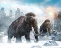 Mammoth scene 3D illustration