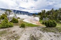 Mamoth hot springs panorama Royalty Free Stock Photo