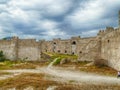 Mamure Castle, medieval castle crenellations,embrasures,parapet and merlons Royalty Free Stock Photo