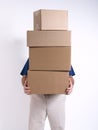 Man with 4 stacked Boxes