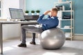 Man Ab Exercise Workout In Office