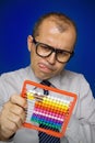 Man with abacus calculator Royalty Free Stock Photo