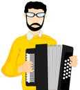 Man with accordeon Royalty Free Stock Photo