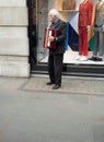 Senior man and accordian