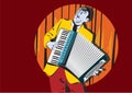 Man with accordion Royalty Free Stock Photo