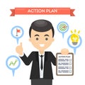 Man with action plan. Royalty Free Stock Photo