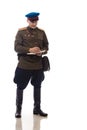 Man actor in the form of an officer captain People`s Commissariat of Internal Affairs of Russia from the period 1943-1945