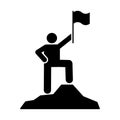 Man adventure flag mountain icon. Element of pictogram adventure illustration