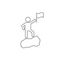 Man adventure flag mountain line icon. Element of pictogram adventure