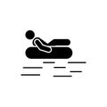 Man adventure rafting canoe icon. Element of pictogram adventure illustration Royalty Free Stock Photo