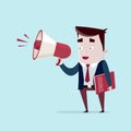 Man Advertising Through Megaphone vector illustration Royalty Free Stock Photo