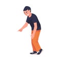 Man Aggressor Pointing Finger Abusing and Insulting Weak Vector Illustration