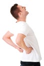 Man in agony with back pain Royalty Free Stock Photo