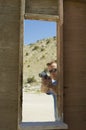 Man Aiming Hand Gun At Firing Range Royalty Free Stock Photo