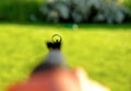 Man with airgun Royalty Free Stock Photo