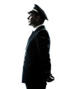 Man in airline pilot uniform silhouette