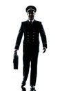 Man in airline pilot uniform silhouette Royalty Free Stock Photo