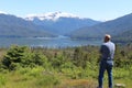 Man in Alaska Landscape Royalty Free Stock Photo