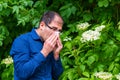 Man allergic to pollen Royalty Free Stock Photo