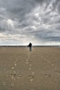 Man alone on the beach