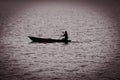 Fisherman on the Phewa lake, Nepal