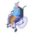 Man alzheimers disease in wheelchair icon, isometric style Royalty Free Stock Photo