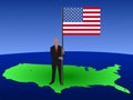 Man with American flag Royalty Free Stock Photo